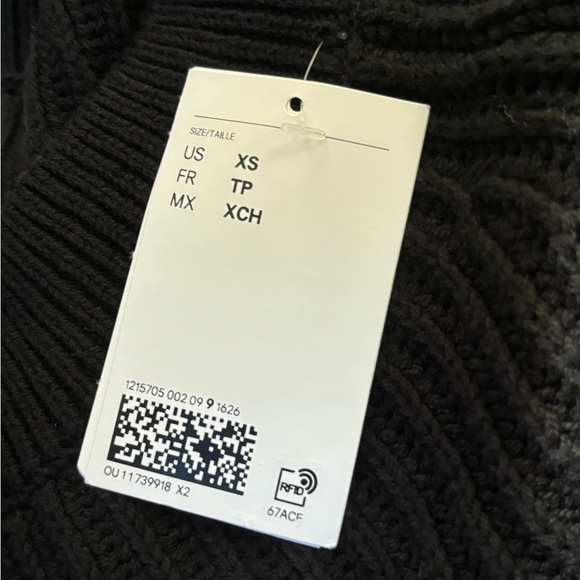 H&M NWT black cropped off shoulder sweater XS - Picture 12 of 15